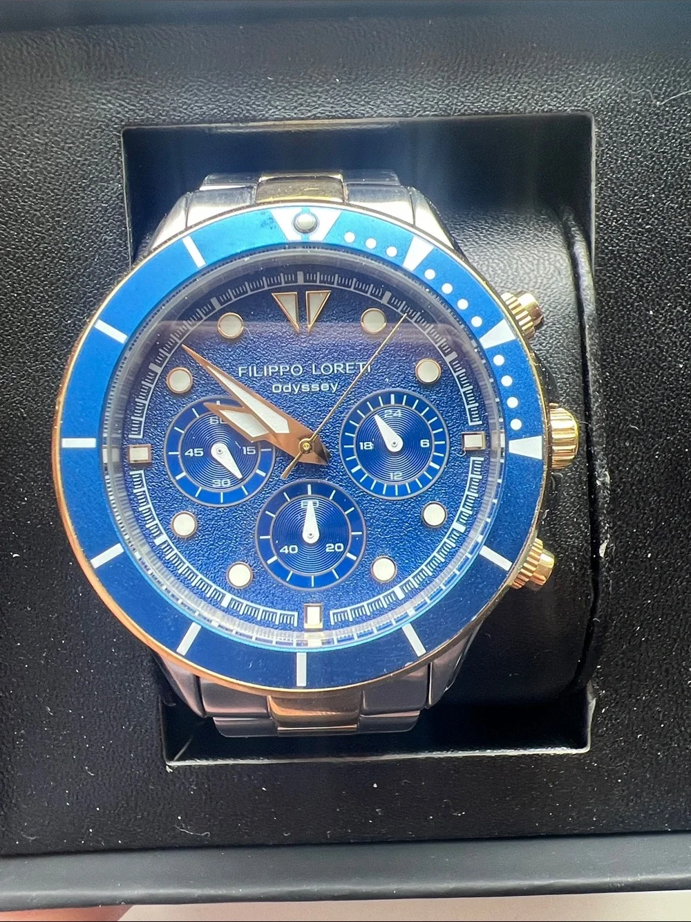 Filippo Loreti Odyssey Two Tone Gold Blue Watch